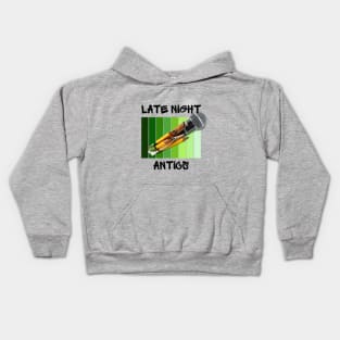 LATE NIGHT ANTICS: Writing, Rolling, & Rhyming Kids Hoodie